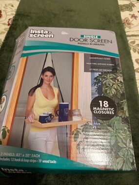 BNIB Insta Screen Door Magnetic Mesh | New in Box Bug Screen Door